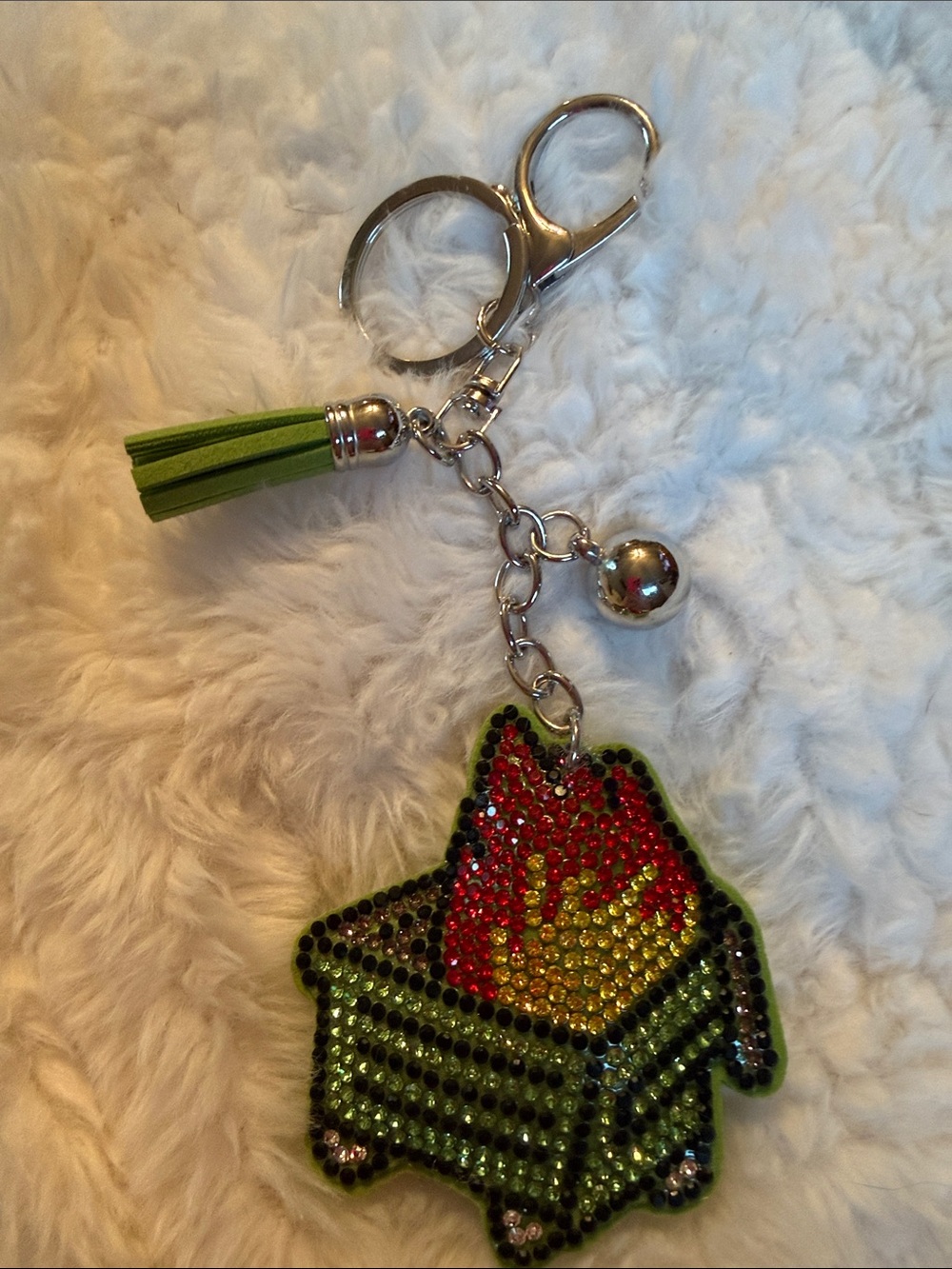 Rhinestone Dumpster Fire Keychain Bag charm